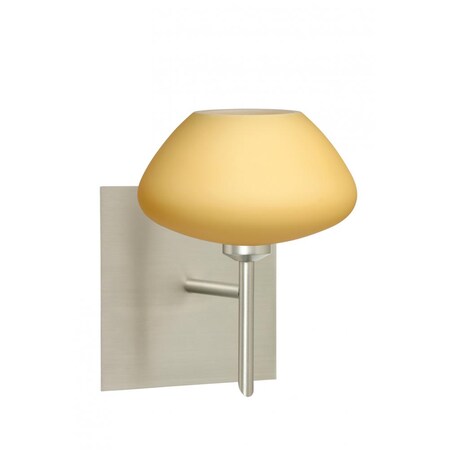 Besa Lighting Besa Wall With SQ Canopy Peri Satin Nickel Vanilla Matte 1x5W LED 1SW-5410VM-LED-SN-SQ